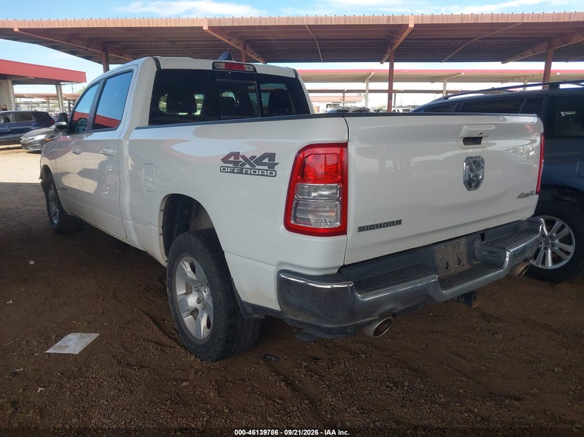 Vin: 1c6srfmt6mn702068, lot: 46639520, ram 1500 big horn  4x4 6'4 box 20213