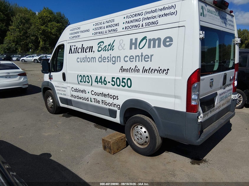 Vin: 3c6trvbg1fe500458, lot: 46639624, ram promaster 1500 20153