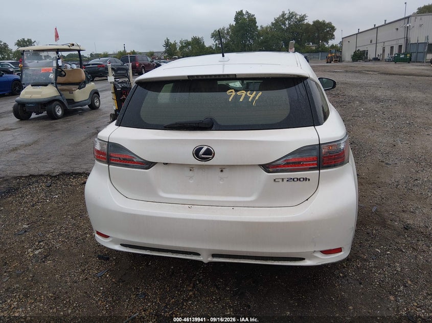 LEXUS CT 200H 2013 VIN JTHKD5BH6D2157487