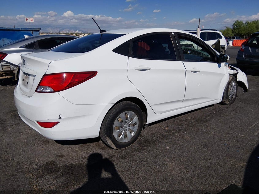 Vin: kmhct4ae4gu119125, lot: 46639840, hyundai accent se 20164