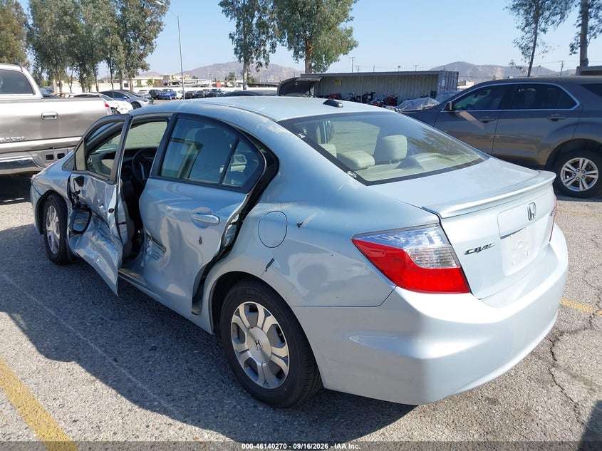 Vin: jhmfb4f29cs001191, lot: 46640004, honda civic hybrid 20123