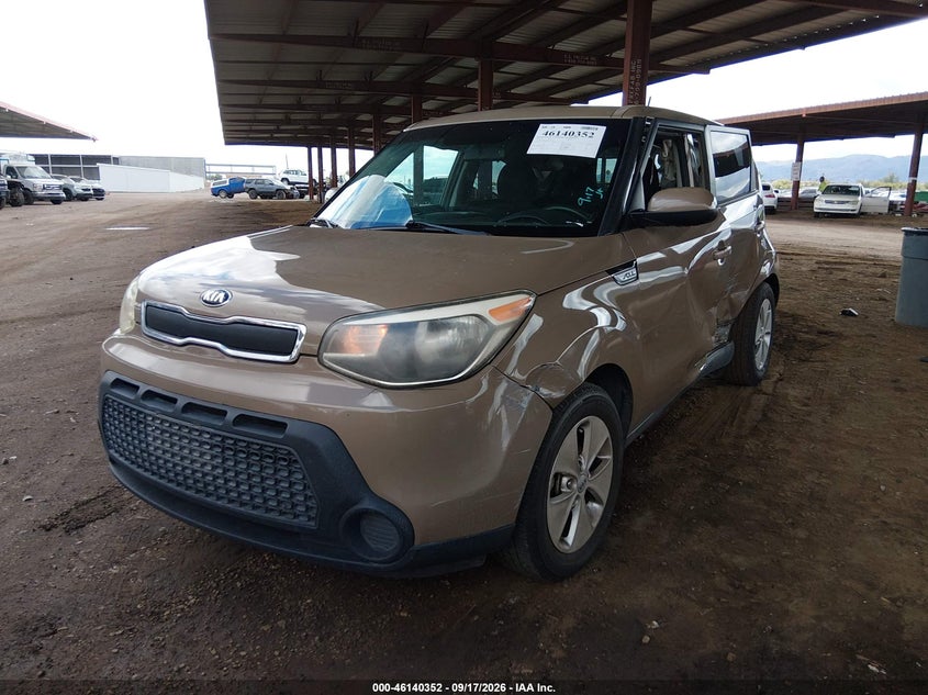 Vin: kndjn2a29g7275465, lot: 46640086, kia soul 20162