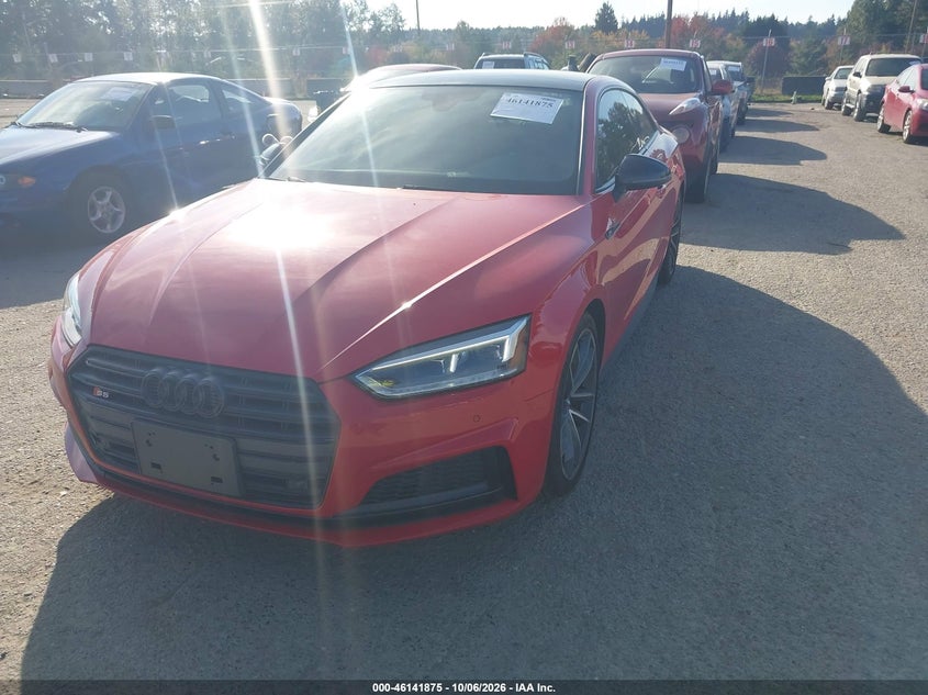 Vin: waup4af50ja001735, lot: 46641609, audi s5 3.0t premium plus 20182
