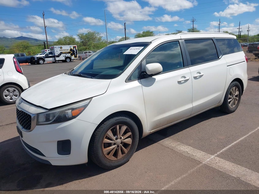 Vin: kndmb5c19g6196993, lot: 46641790, kia sedona lx 20162