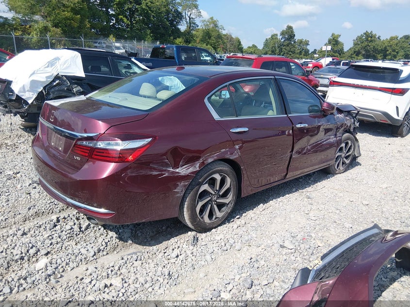 Vin: 1hgcr3f81ga018207, lot: 46642432, honda accord ex-l v-6 20164