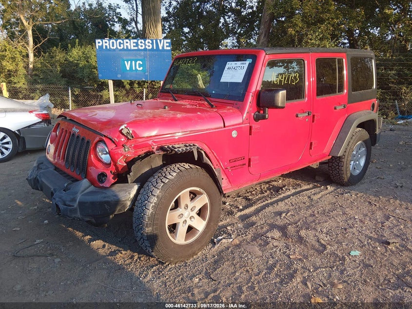 Vin: 1c4bjwdg8jl815689, lot: 46642490, jeep wrangler jk unlimited sport s 4x4 20182