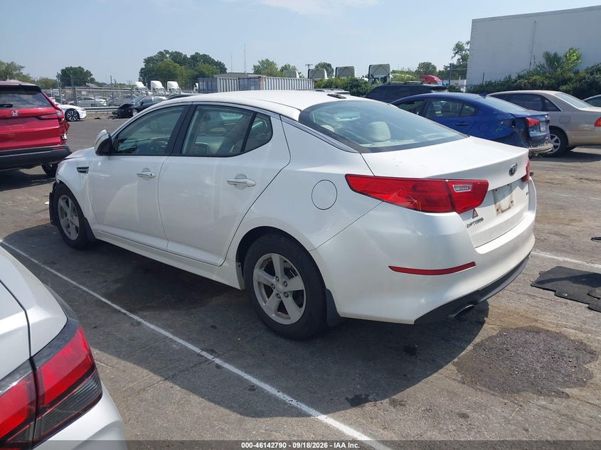 Vin: knagm4a72e5488719, lot: 46642547, kia optima lx 20143