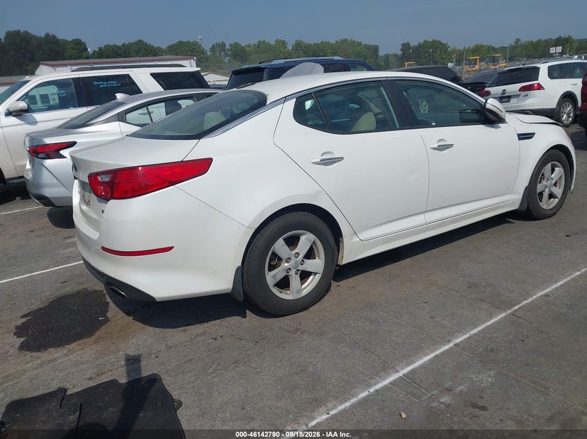 Vin: knagm4a72e5488719, lot: 46642547, kia optima lx 20144
