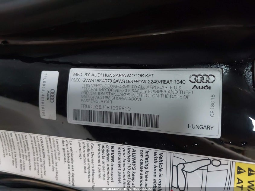 2008 AUDI TT 3.2 · Photo 9