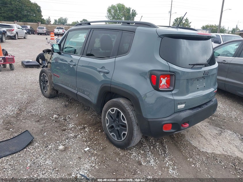 Vin: zaccjbctxgpc75360, lot: 46643121, jeep renegade trailhawk 20163