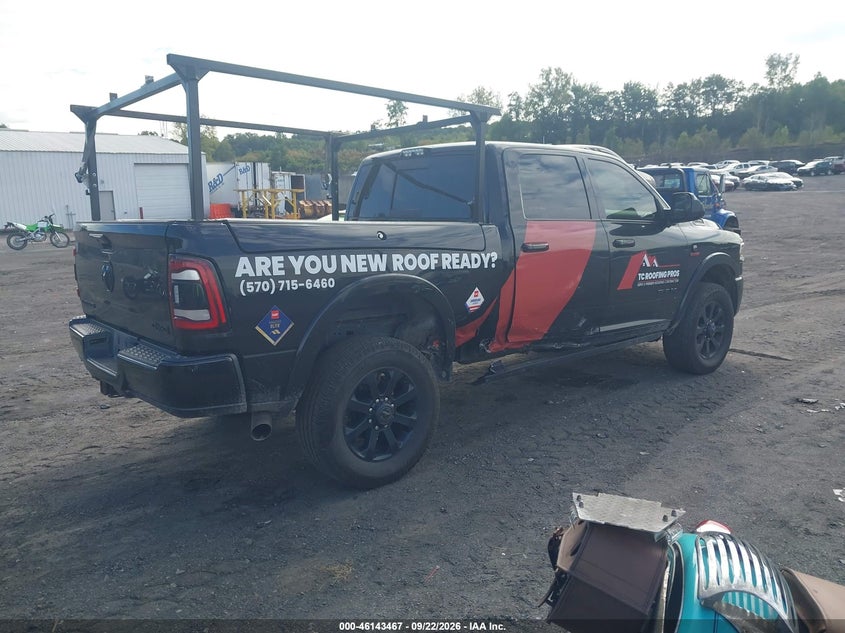 Vin: 3c6ur5flxlg107957, lot: 46643224, ram 2500 laramie  4x4 6'4 box 20204