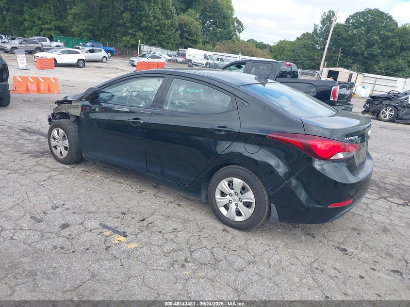 Vin: 5npdh4ae7gh742646, lot: 46643238, hyundai elantra se 20163