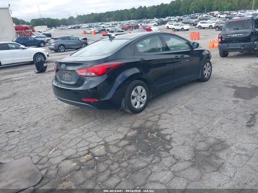 Vin: 5npdh4ae7gh742646, lot: 46643238, hyundai elantra se 20164