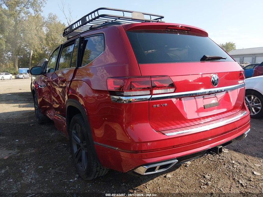 Vin: 1v2pr2ca8mc569749, lot: 46643254, volkswagen atlas 3.6l v6 se w/technology r-line 20213
