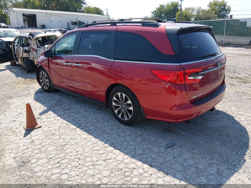 Vin: 5fnrl6h68pb013116, lot: 46643308, honda odyssey ex-l 20233