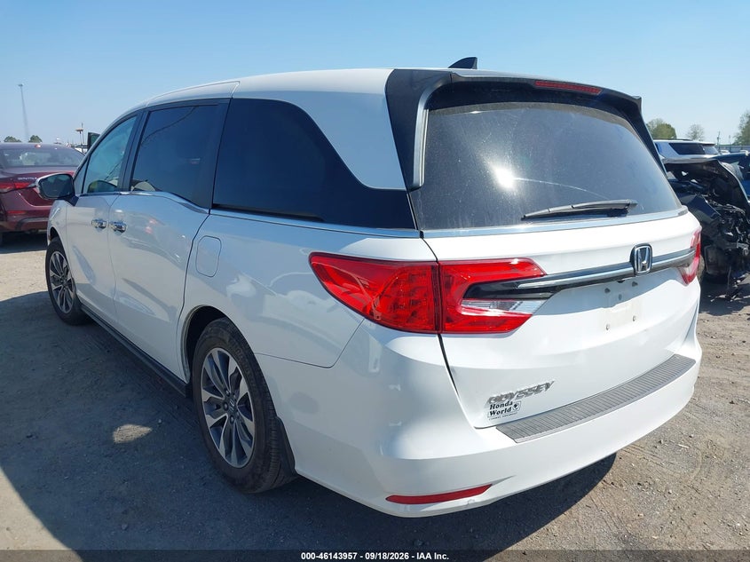 Vin: 5fnrl6h79nb003314, lot: 46643714, honda odyssey ex-l 20223