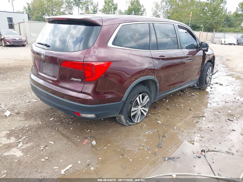 Vin: 5fnyf6h76gb065582, lot: 46644036, honda pilot ex-l 20164