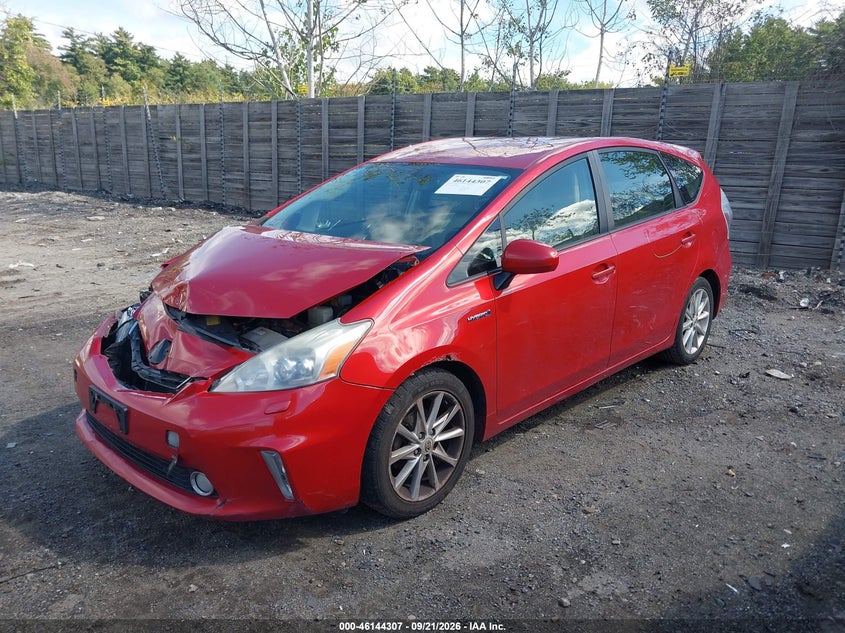 Vin: jtdzn3eu6c3038910, lot: 46644064, toyota prius v five 20122