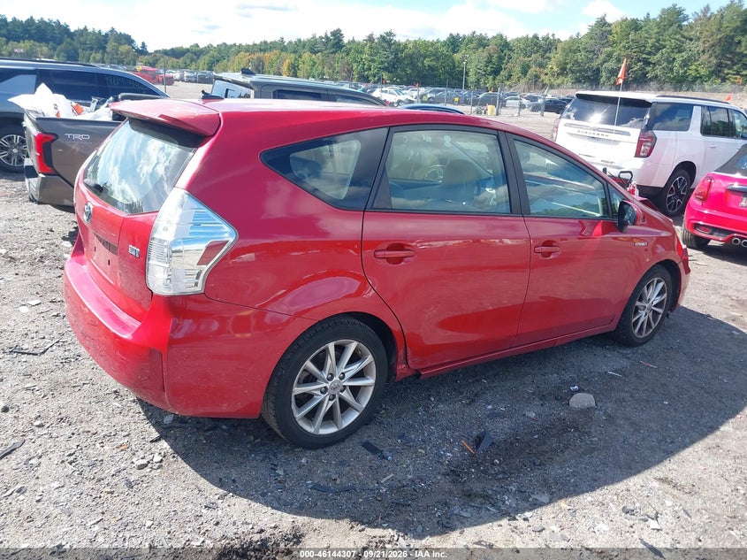 Vin: jtdzn3eu6c3038910, lot: 46644064, toyota prius v five 20124
