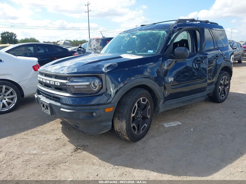 Vin: 3fmcr9b67mrb00400, lot: 46644119, ford bronco sport big bend 20212