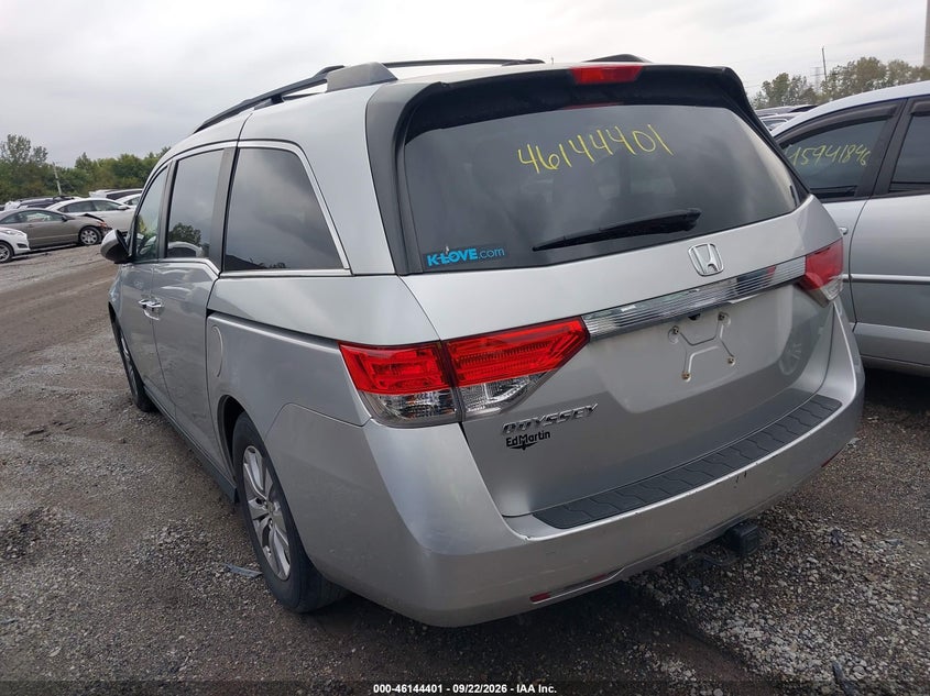Vin: 5fnrl5h69eb078080, lot: 46644158, honda odyssey ex-l 20143