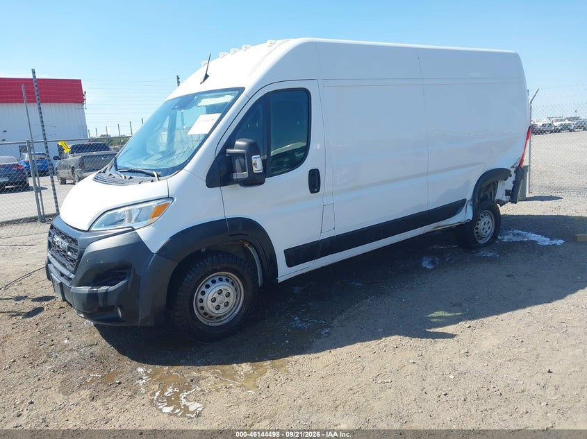 Vin: 3c6lrvdgxse521669, lot: 46644255, ram promaster 2500 tradesman high roof 159 wb w/pass seat 20252