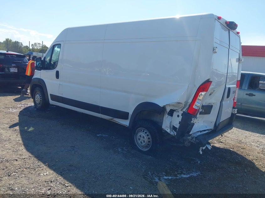 Vin: 3c6lrvdgxse521669, lot: 46644255, ram promaster 2500 tradesman high roof 159 wb w/pass seat 20253