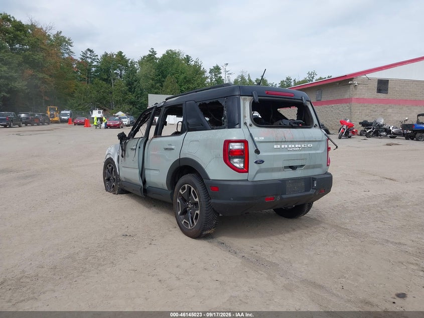 Vin: 3fmcr9c68mrb01098, lot: 46644780, ford bronco sport outer banks 20213