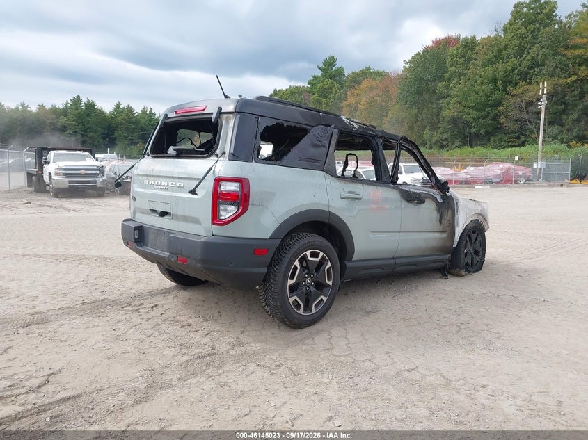 Vin: 3fmcr9c68mrb01098, lot: 46644780, ford bronco sport outer banks 20214