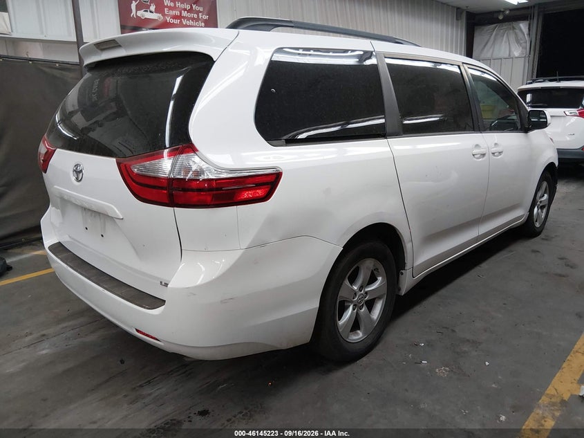 Vin: 5tdkz3dc4hs855460, lot: 46644980, toyota sienna le 8 passenger 20174