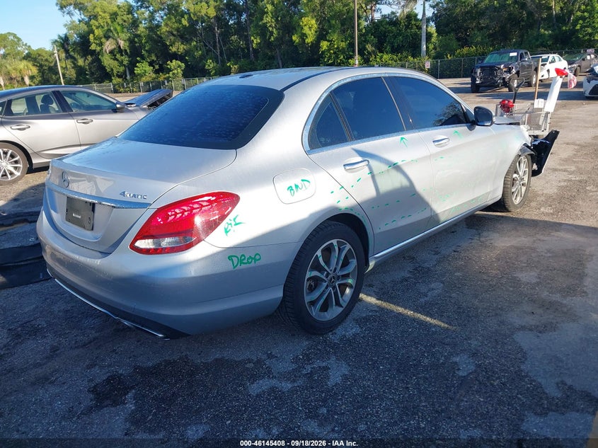 Vin: 55swf4kbxju250636, lot: 46645165, mercedes-benz c 300 4matic 20184