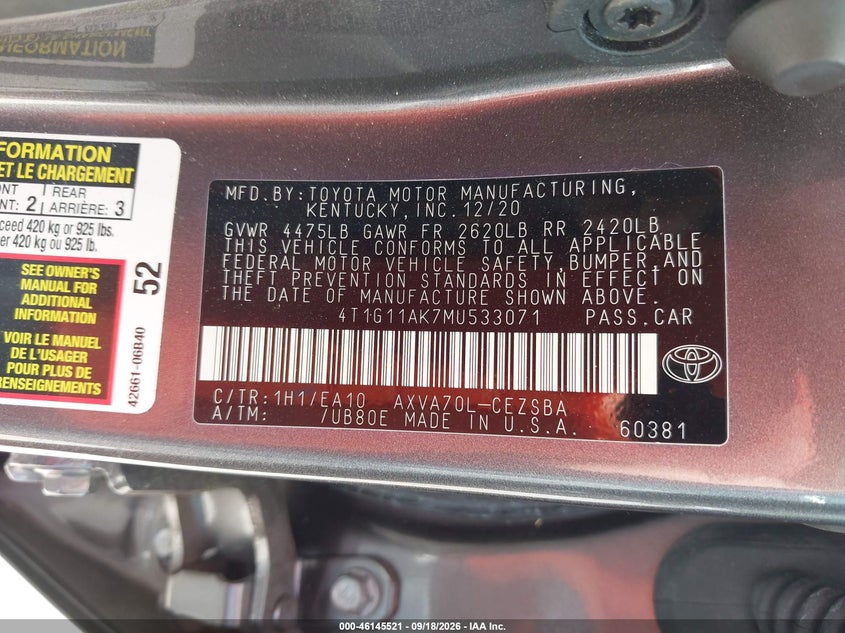 TOYOTA CAMRY - zdjęcie 9