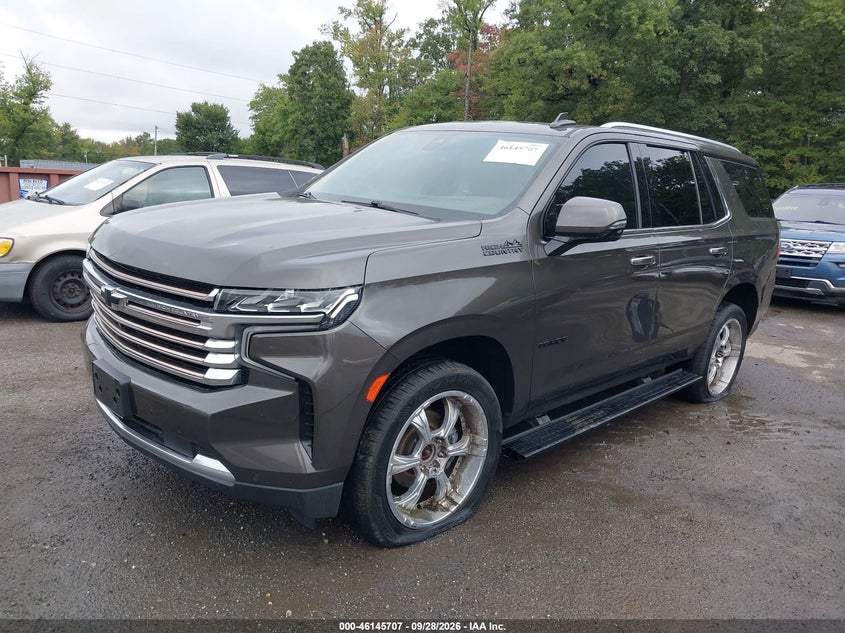 2021 Chevrolet Tahoe High Country, Exterior Burn, IAAI, VIN 1GNSKTKL4MR113907 — photo 2