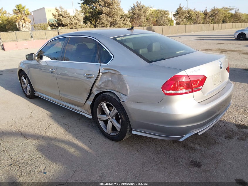 Vin: 1vwbp7a34dc050018, lot: 46645476, volkswagen passat 2.5l se 20133