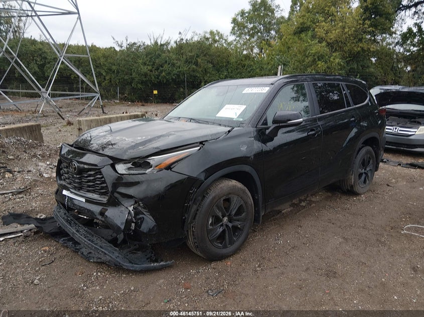 Vin: 5tdkbrch7ss669388, lot: 46645508, toyota highlander hybrid xle nightshade 20252