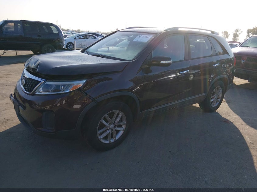Vin: 5xykt4a74eg426620, lot: 46645540, kia sorento lx v6 20142
