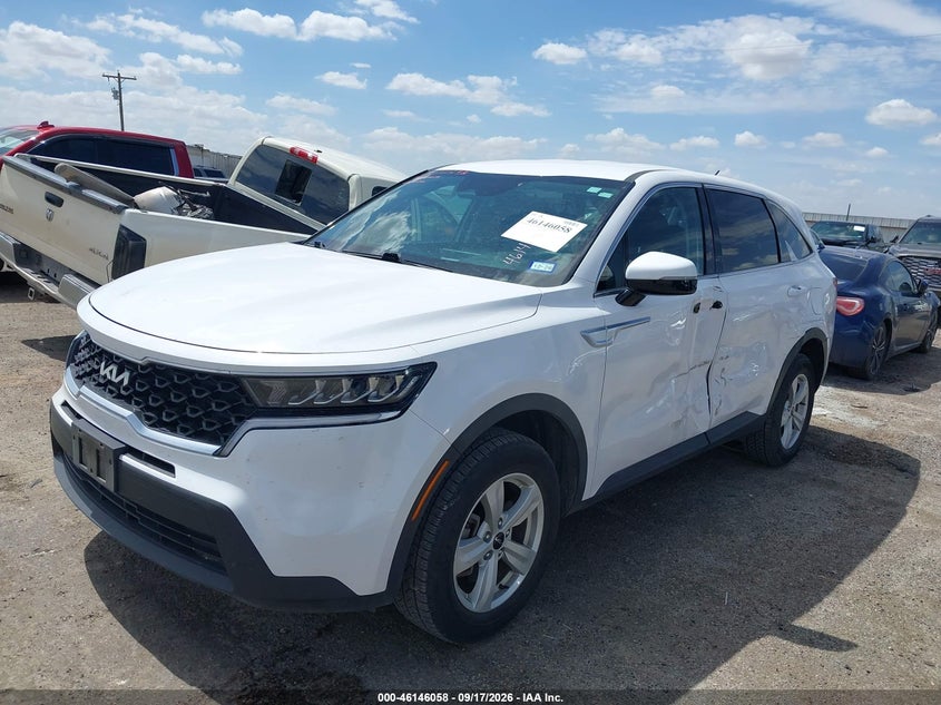 Vin: 5xyrgdlc2ng078474, lot: 46645815, kia sorento lx 20222