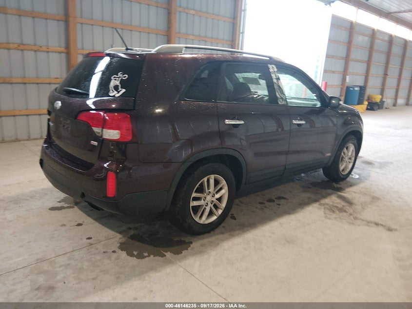 Vin: 5xyktca64fg597726, lot: 46645992, kia sorento lx 20154