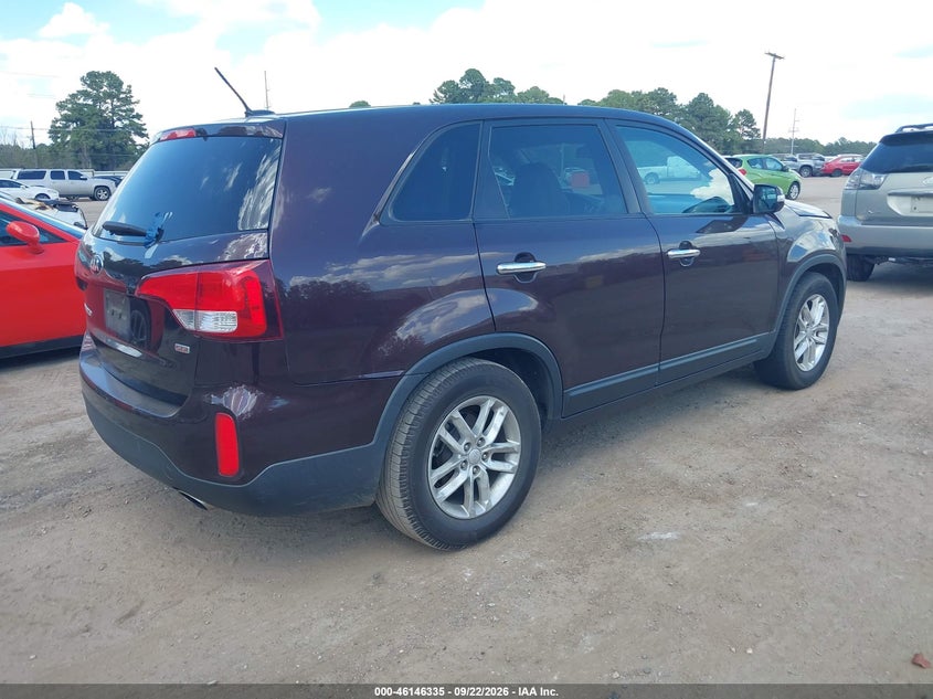 Vin: 5xykt4a64eg425295, lot: 46646092, kia sorento lx 20144