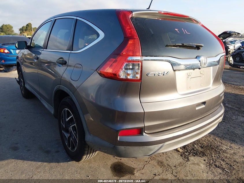 Vin: 2hkrm3h45gh537092, lot: 46646135, honda cr-v se 20163
