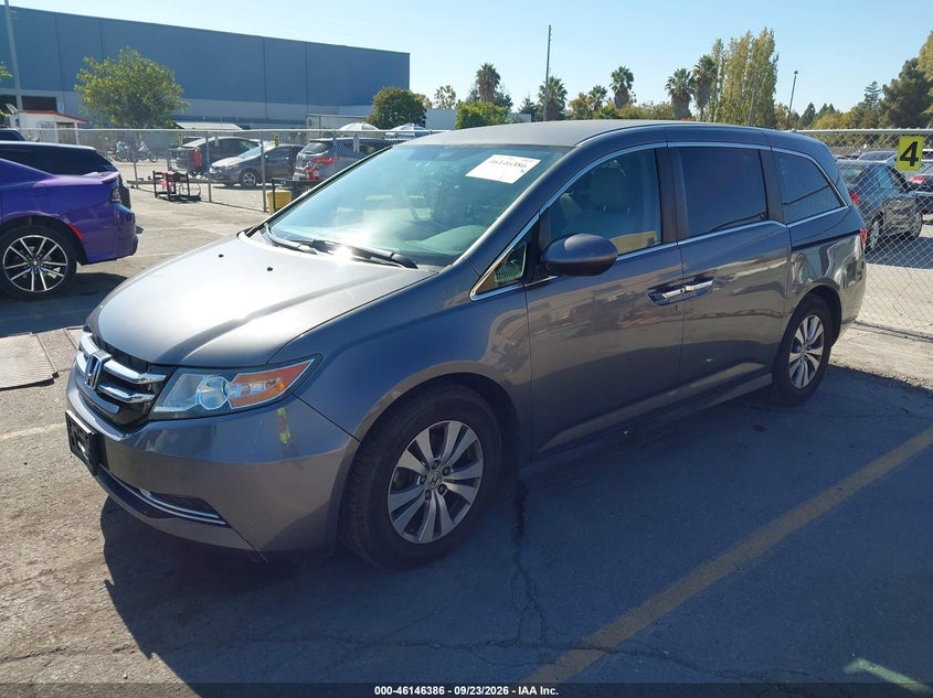 Vin: 5fnrl5h45eb015413, lot: 46646142, honda odyssey ex 20142