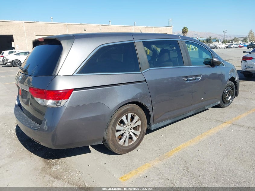 Vin: 5fnrl5h45eb015413, lot: 46646142, honda odyssey ex 20144