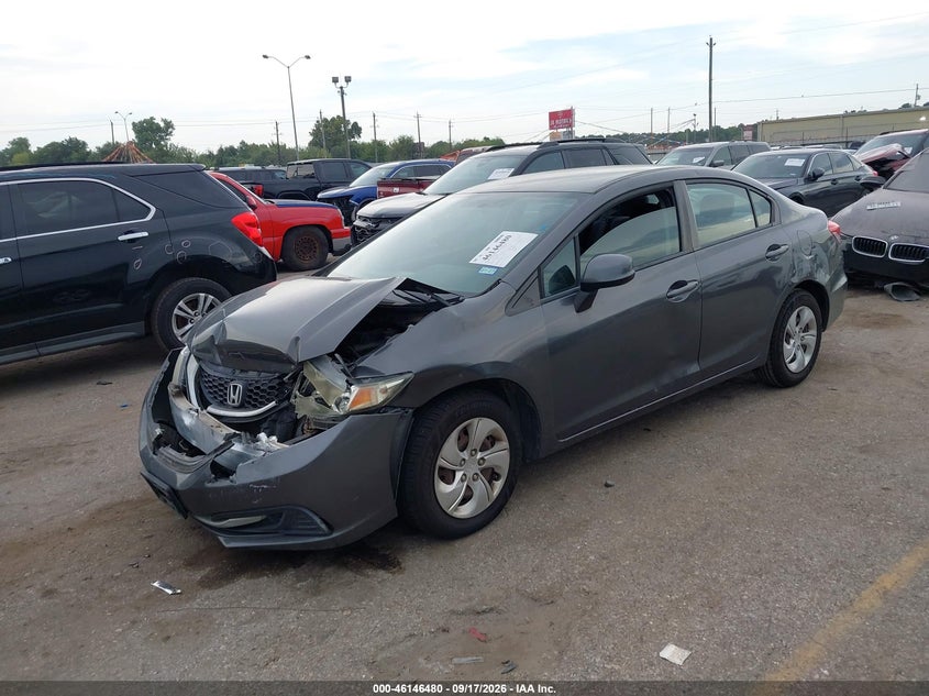 Vin: 2hgfb2f51dh560146, lot: 46646237, honda civic lx 20132