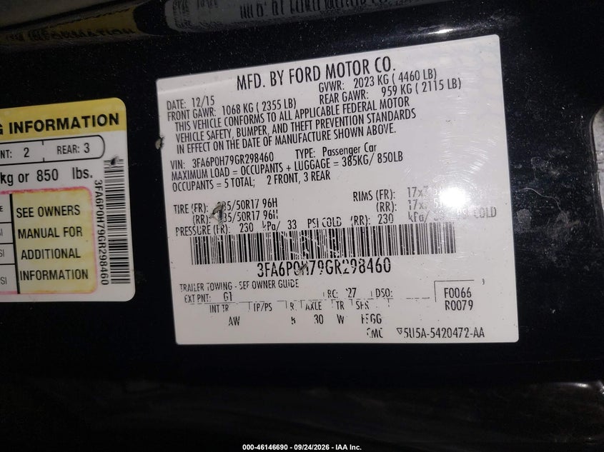 2016 FORD FUSION SE · Photo 9