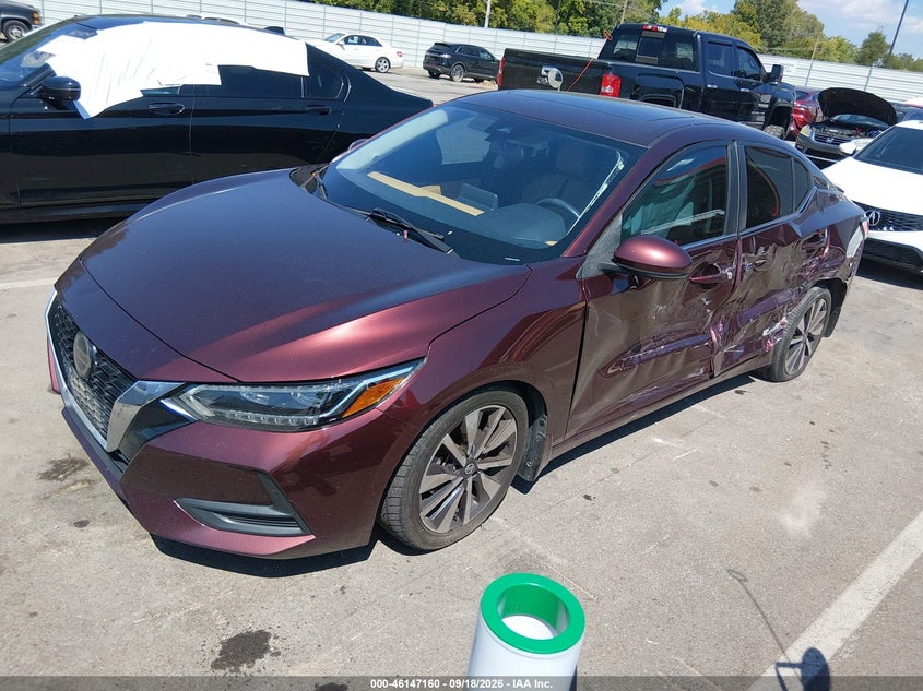 Vin: 3n1ab8cv8ly255867, lot: 46646917, nissan sentra sv xtronic cvt 20202