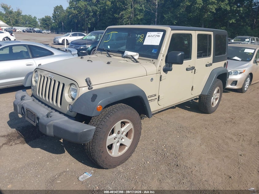 Vin: 1c4bjwdgxhl598365, lot: 46647055, jeep wrangler unlimited sport 4x4 20172