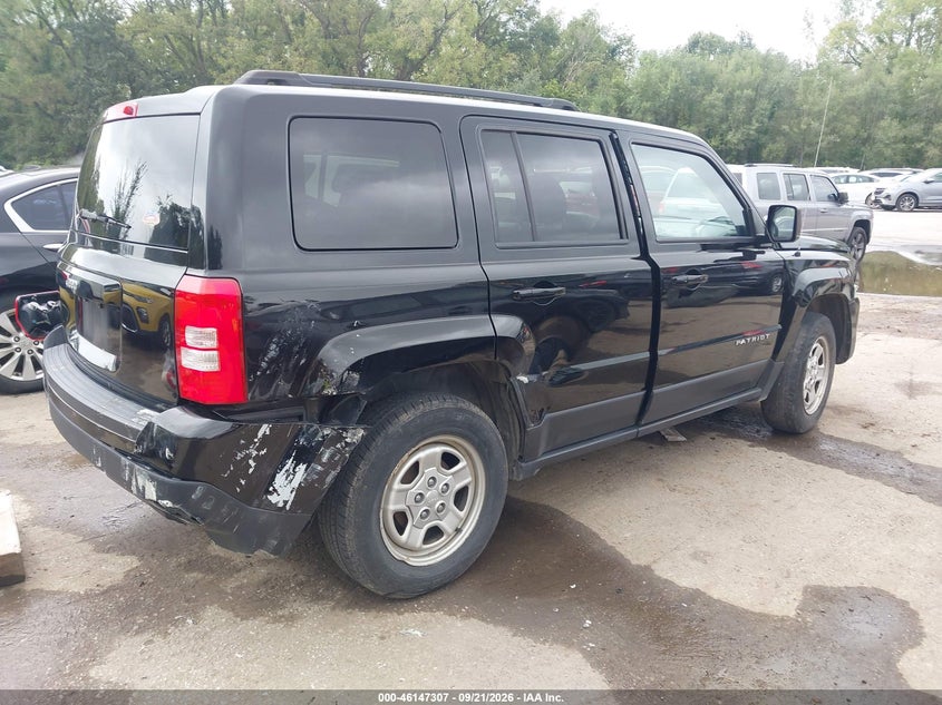 Vin: 1c4njpba9hd150307, lot: 46647064, jeep patriot sport fwd 20174