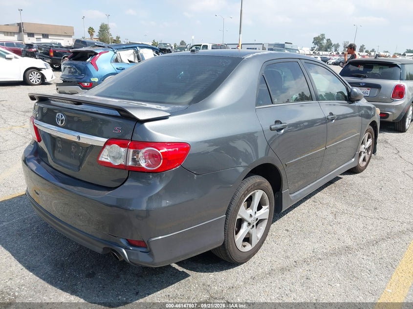 Vin: 2t1bu4ee5cc829505, lot: 46647564, toyota corolla s 20124