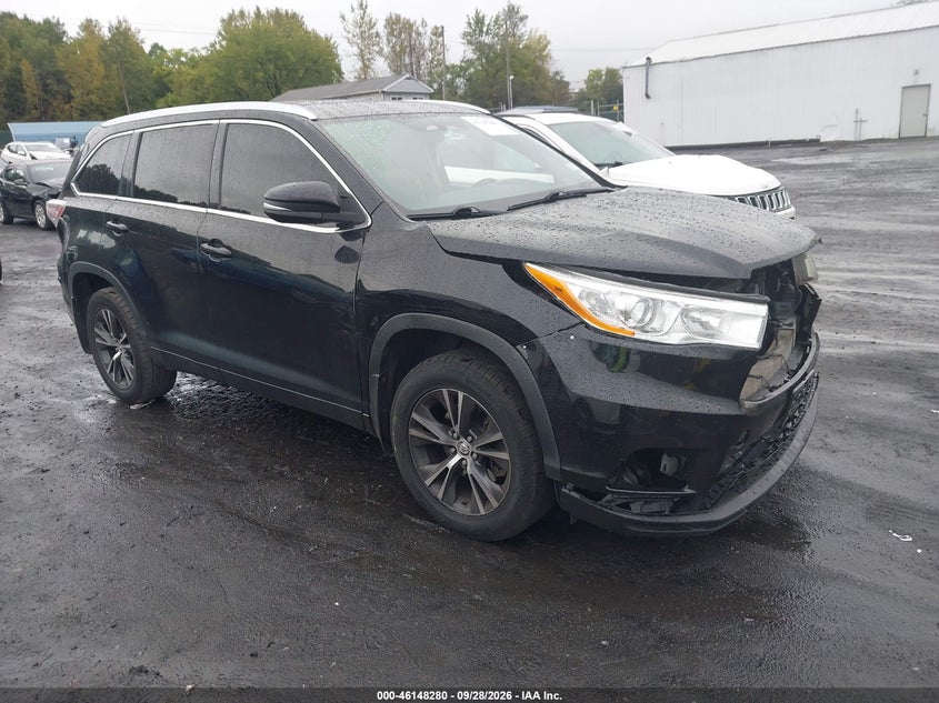 Vin: 5tdjkrfh4gs230969, lot: 46648037, toyota highlander xle v6 20161