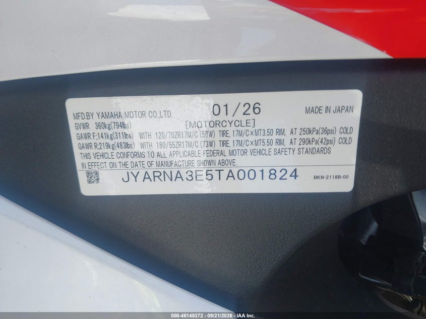 YAMAHA YZF890 2026